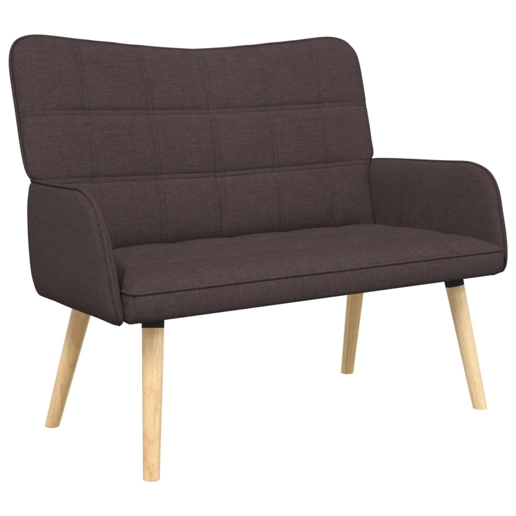 Sofa a Due Posti Marrone Scuro 115 x 61 x 87 cm Tessuto
