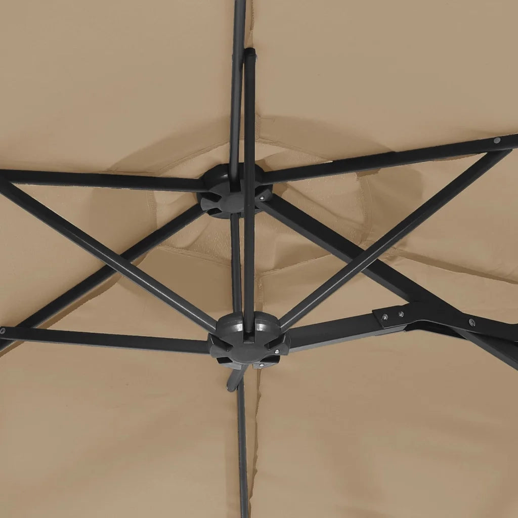 Ombrellone a Doppia Testa Tortora 316x240 cm
