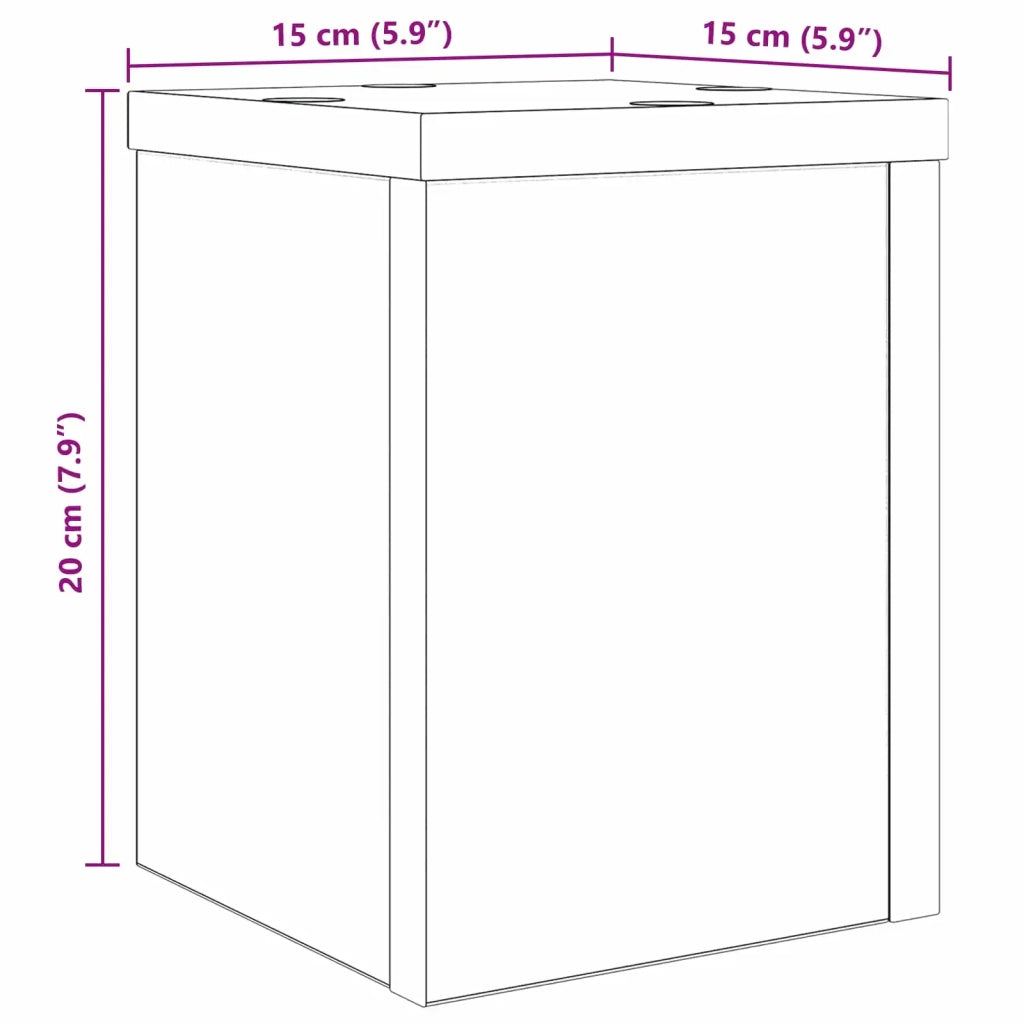 Supporto per piante | Sostegno per piante 2 pz Rovere Nero 15 x 15 x 20 cm