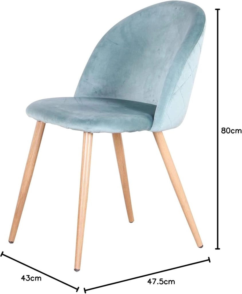 GrandCA HOME Set di 6 Sedie per Sala da Pranzo in Velluto, Sedie da Cucina Imbottite con Gambe in Metallo, per Soggiorno, Verde+Blu+Rosa