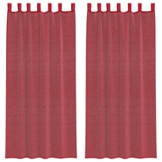 Tende in Voile con Passanti 2 pz Rosso Vino 140x225 cm