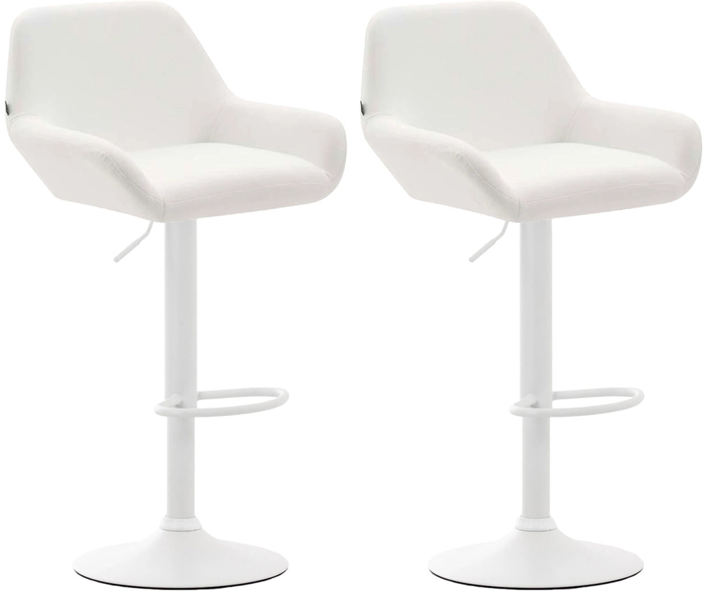 Set 2 Sgabelli Bar Braga In Similpelle bianco,bianco