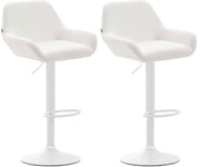 Set 2 Sgabelli Bar Braga In Similpelle bianco,bianco