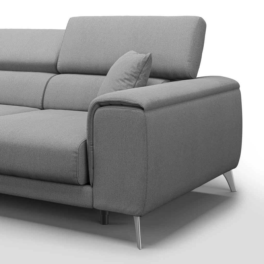 Fusion Divano con 3 sedute allungabili in tessuto smacchiabile T05 260 cm grigio