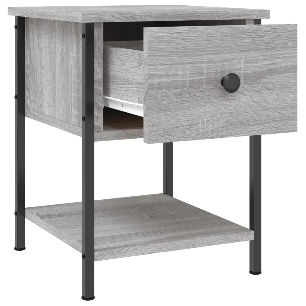 Comodino-Tavolino da notte Grigio Sonoma 34x35,5x45 cm in Legno Multistrato