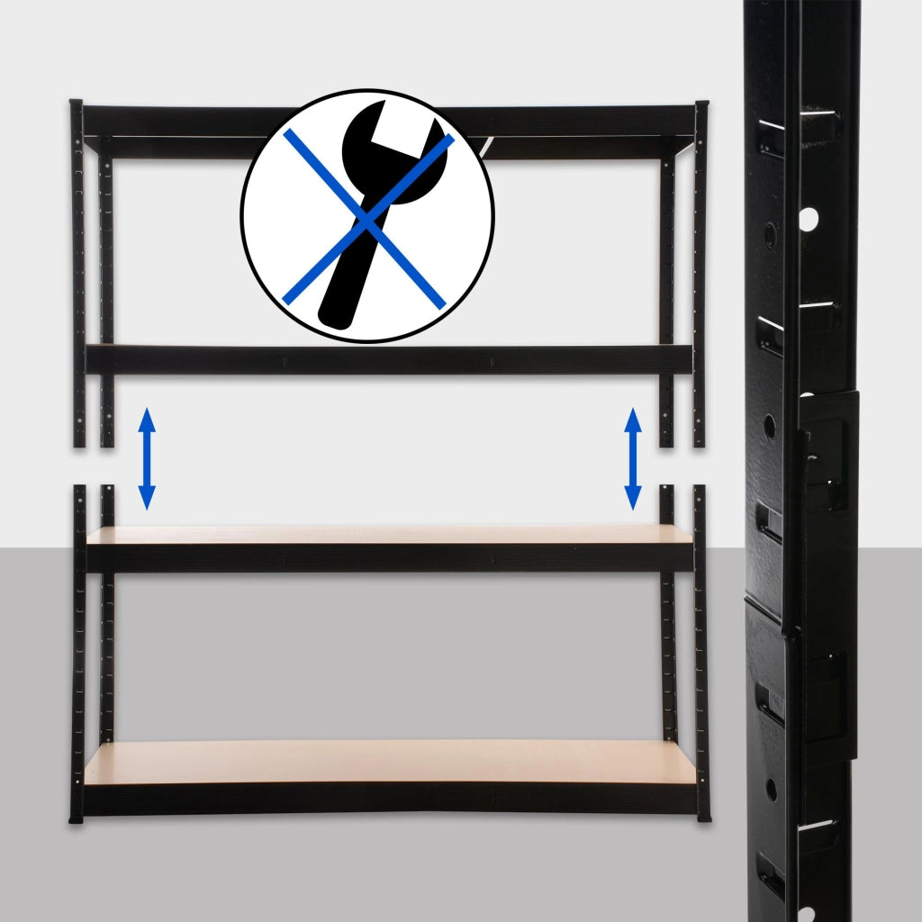 Scaffale Zincato Professionale 160x60x180 nero