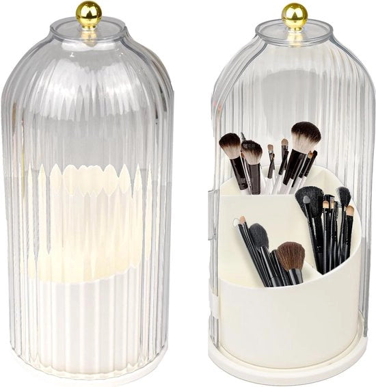 Organizzatore per trucco 360 gradi rotativo - coperchio trasparente - impermeabile a polvere - tavolo per trucco