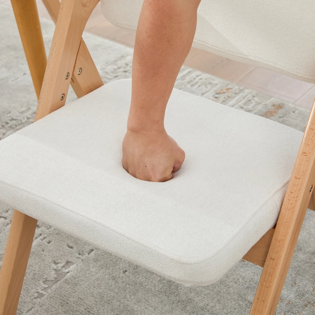 SEDIA Pieghevole Imbottita in Legno di Faggio Beige