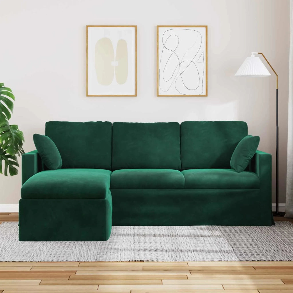 Divano Verde Scuro 198 x 134 x 80 cm Velluto 42024460