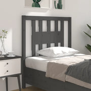 Testiera per Letto Grigia 96x4x100 cm in Legno Massello di Pino 818652