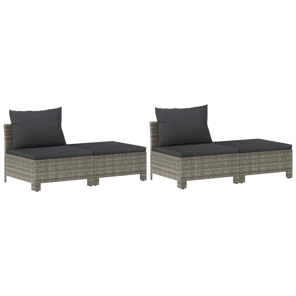 Set di mobili da giardino mobili da esterno 8 pezzi con cuscini resina intrecciata grigia 02_0017620