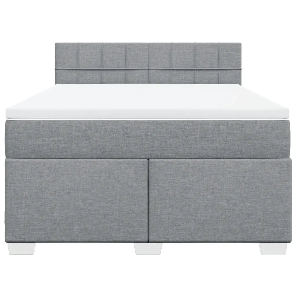 Giroletto a Molle con Materasso Grigio Chiaro160x200 cm Tessuto