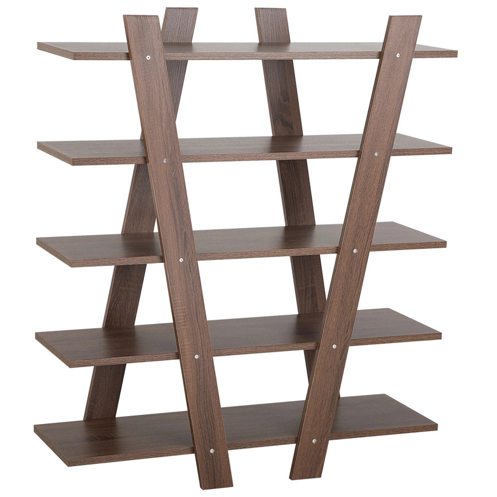 Libreria Marrone 116 x 100 cm 5 Ripiani Scandinavo stile moderno