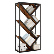 Libreria a albero con ripiani aperti e struttura anti ribaltamento per soggiorno 80×35×160 cm