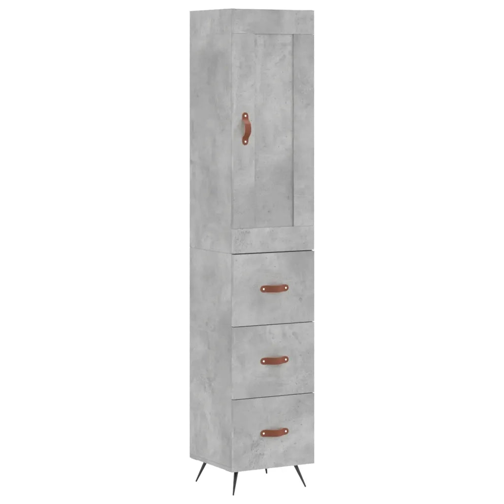 Credenza-Buffet-Armadio da cucina Grigio Cemento 34,5x34x180 cm in Legno Multistrato 345137