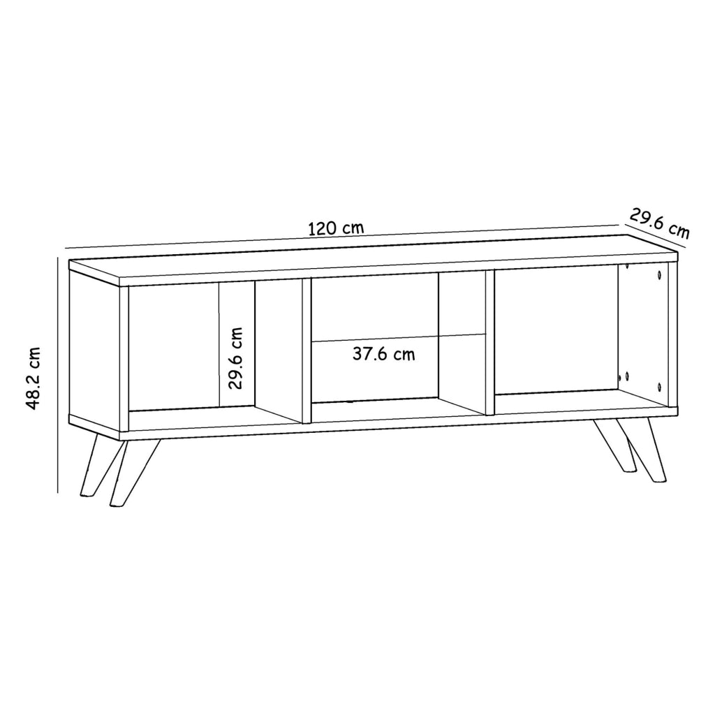 Sizzano, Mobile Porta tv 3 Vani, 120x30x48h cm Marrone