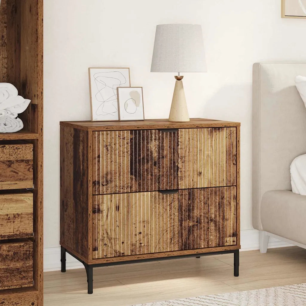 Comodino | Armadio da Notte | Mobiletto da notte Legno vecchio 63.5 x 36 x 61 cm Legno multistrato