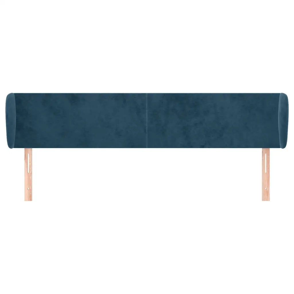 Testiera ad Orecchio-Testata con Orecchie Blu Scuro 183x23x78/88 cm in Velluto 898817