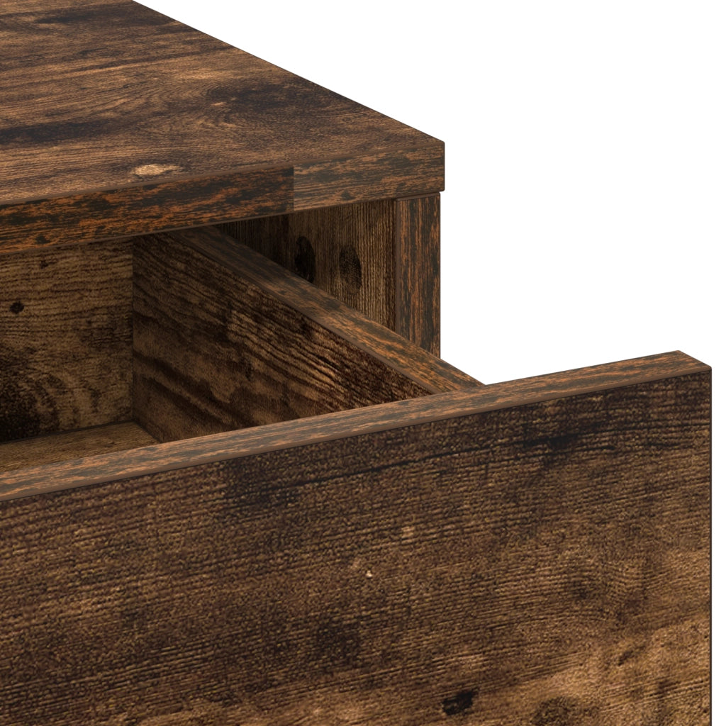 Toeletta con luci LED Rovere Affumicato 50x41x135 cm