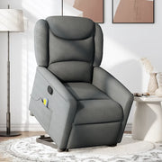 Poltrona Alzapersona Massaggi Reclinabile Grigio Scuro Tessuto 3303205