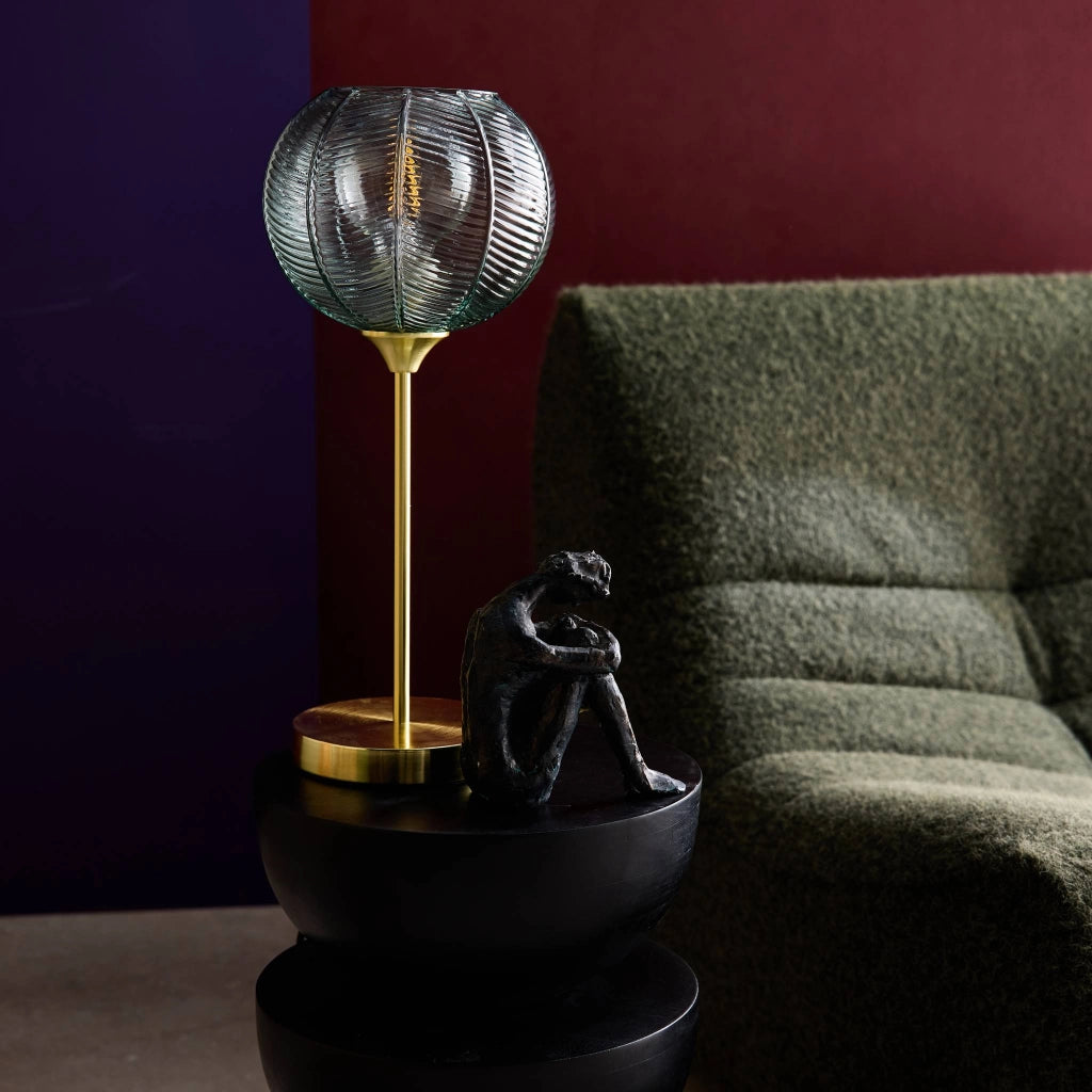 Lampada in metallo e vetro, 20cm, verde