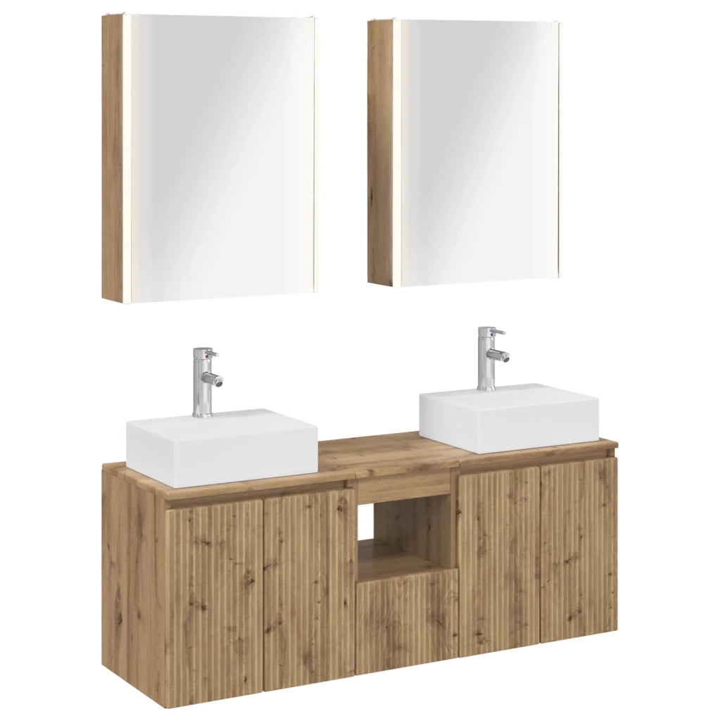 Set di Armadi da Bagno 5 pcs Rovere Artigianale 3406414