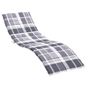 Cuscino per sedie | Cuscino per Lettino a Quadri Grigi 200x50x3cm Tessuto Oxford