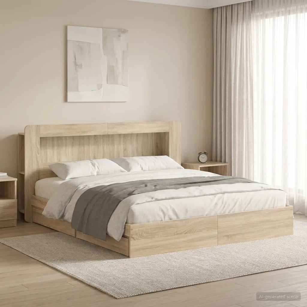 Telaio del letto con storage Rovere Sonoma 180 x 200 cm 3433688