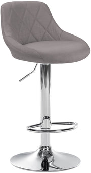 Sgabello bar LAZIO in tessuto grigio,cromo