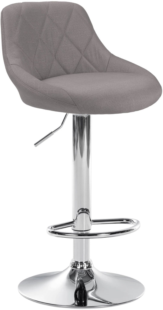 Sgabello bar LAZIO in tessuto grigio,cromo
