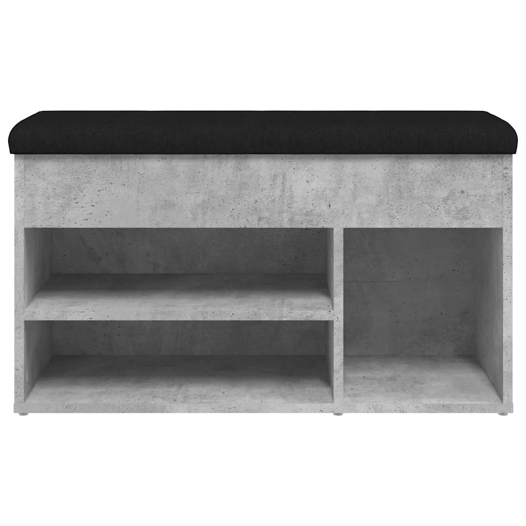 Panca per Scarpe Grigio Cemento 82x32x45,5cm Legno Multistrato 835029