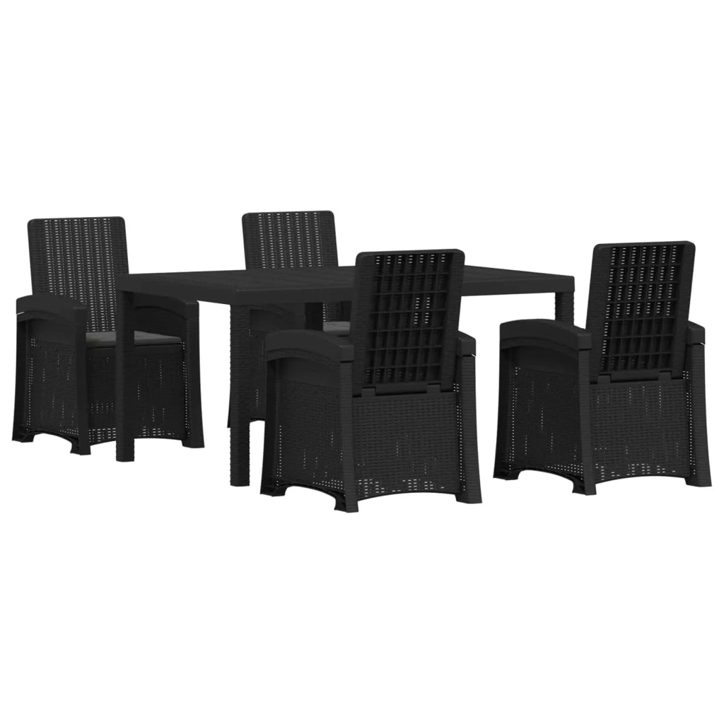 Set da Pranzo per Giardino 5 pz Antracite PP 3430120