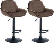 Set di 2 sgabelli da bar Braga velluto nero 2