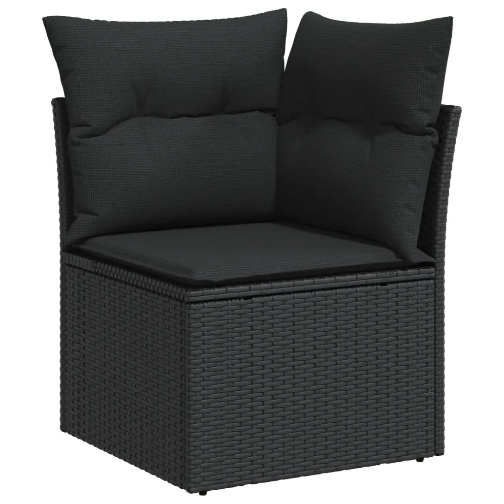 Set Divani da Giardino 13pz con Cuscini Nero in Polyrattan 3256258