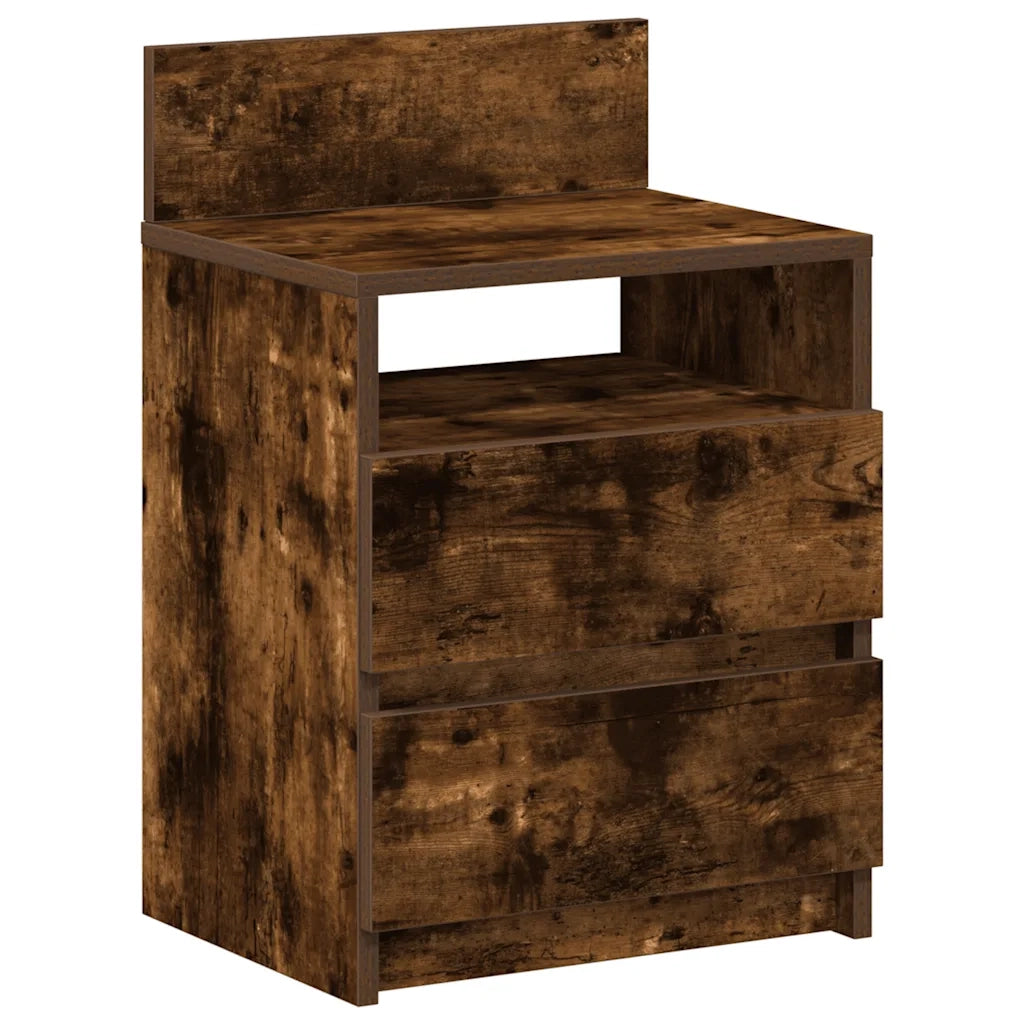 vidaXL Comodini 2 pz con 2 Cassetti Rovere Fumo 40x33x60 cm