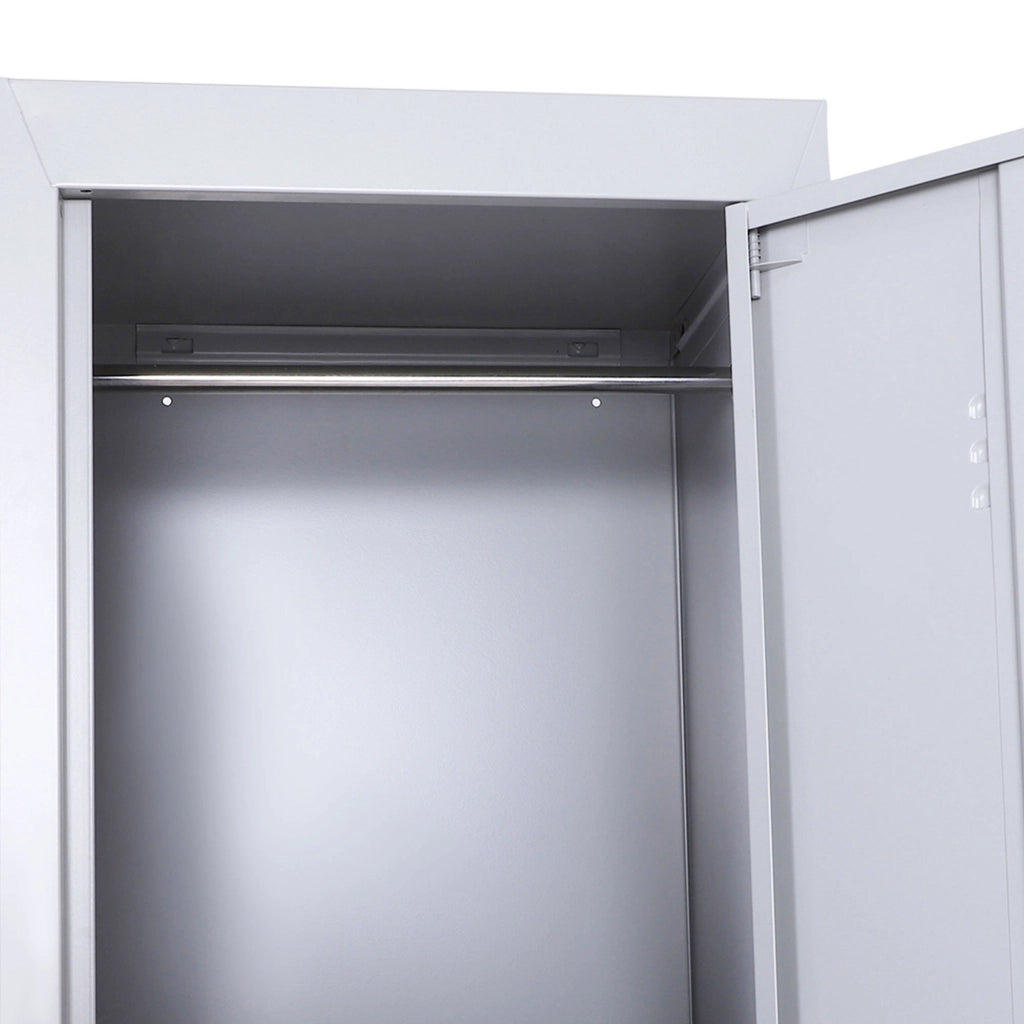 Armadio metallico a ante con 2 compartimenti ¨C zephmum ¨C 38x46x180 cm grigio