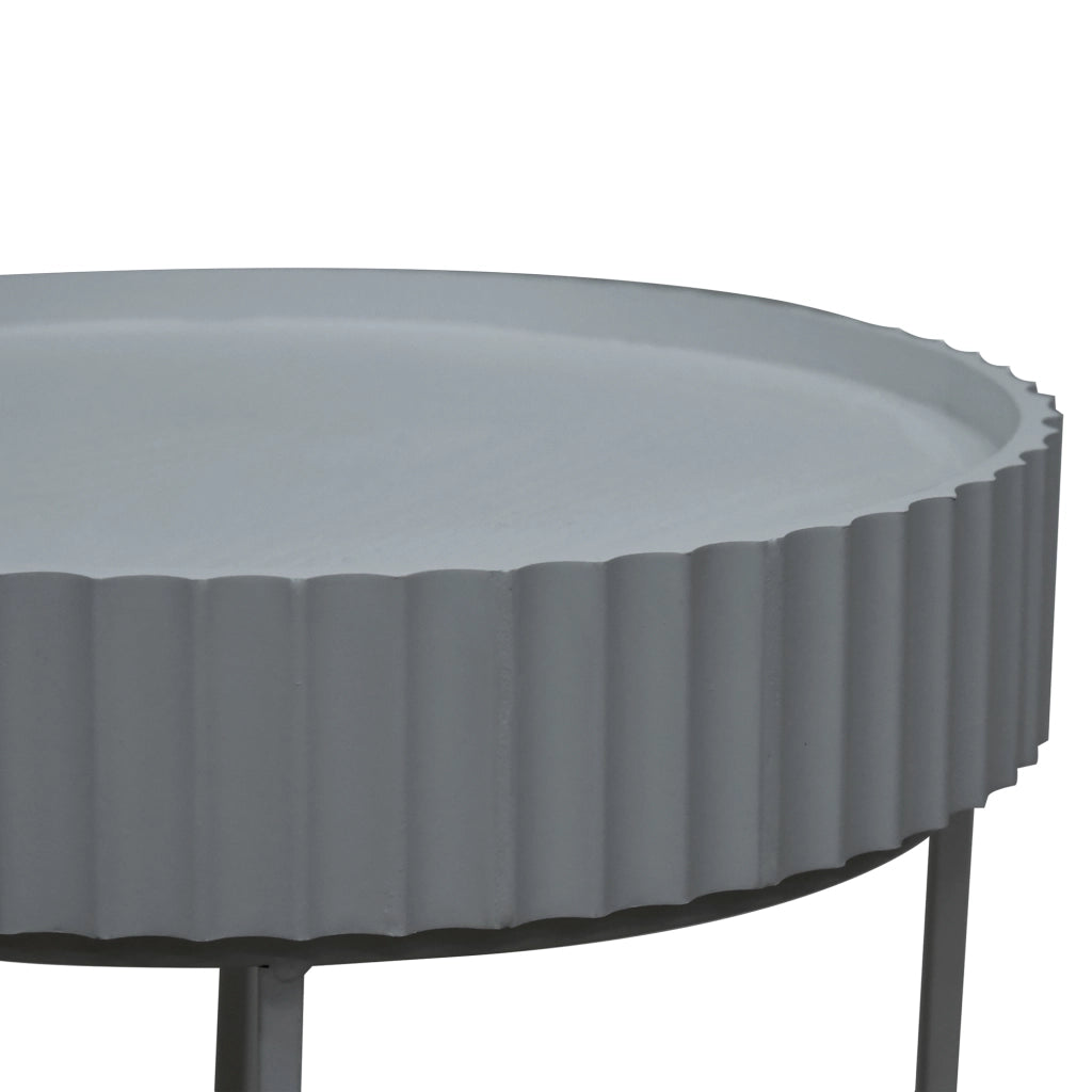 Tavolino Rotondo Rill da Salotto 46 x Ø40 cm - Grigio [en.casa]