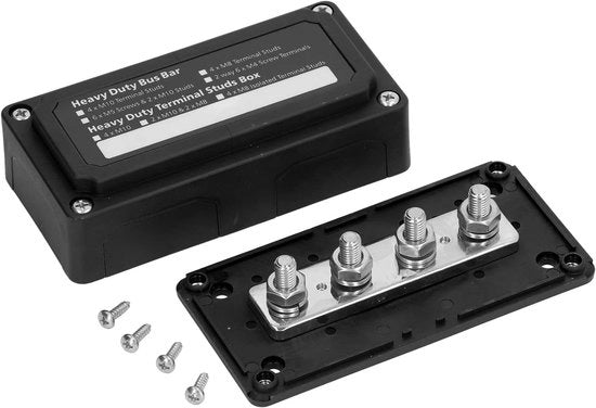 Blocco di Distribuzione di Potenza - Termine di Viti M8 - Blocco di Giunzione di Barra di Bus - Termine di Barra di Batteria di Bus - Blocco di Termine di Collegamento a Terra - Blocco di Collegamento DC 48V 300A per Automobile e Barca