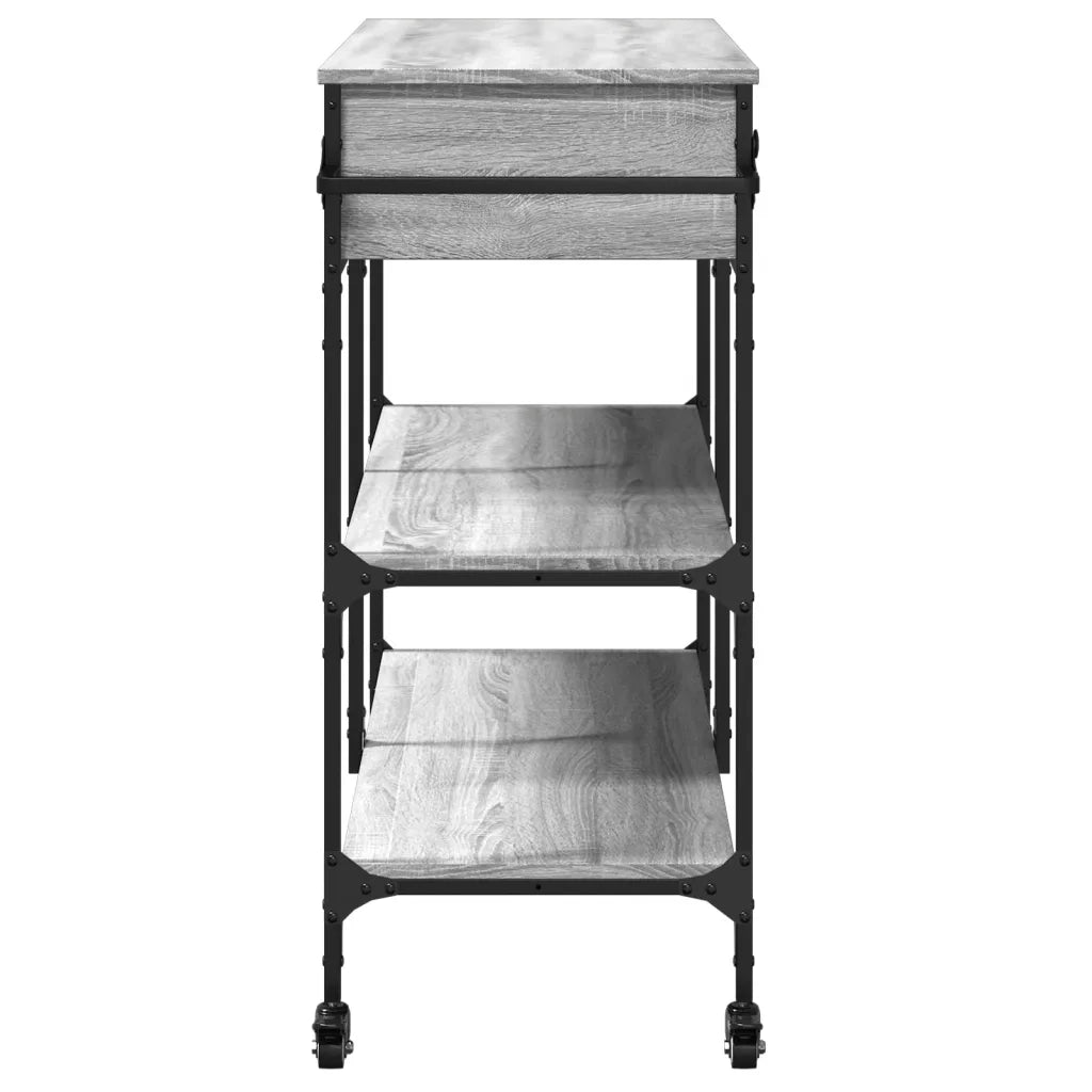 Carrello Cucina-Scaffale per Cucina Grigio Sonoma 105x42x95 cm in Legno Multistrato