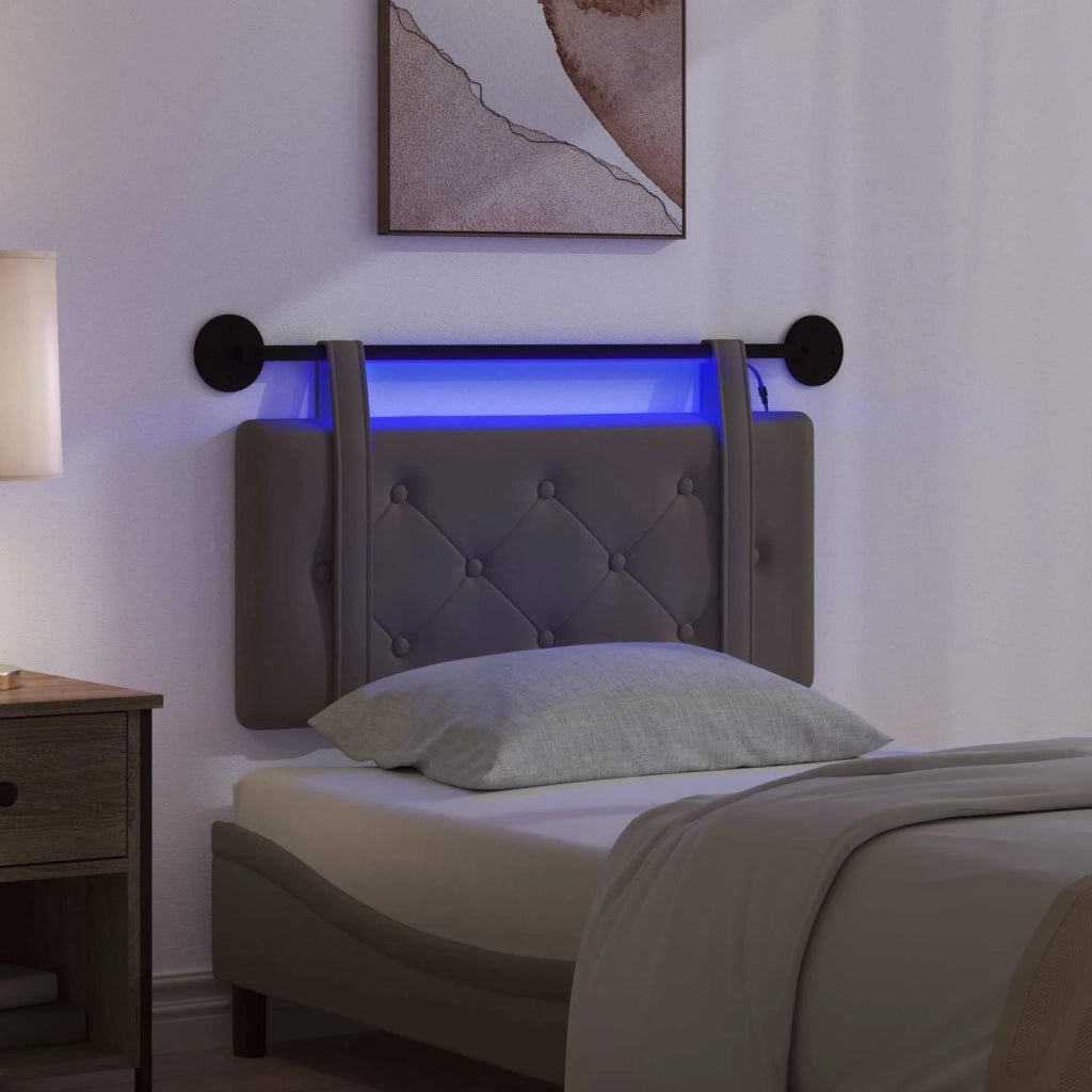 Testiera | Testata sospesa Con luce LED Grigio Similpelle