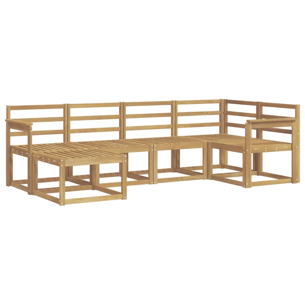 Set di divani da esterno 6 pcs Bianco Legno di Acacia Massello 3387863