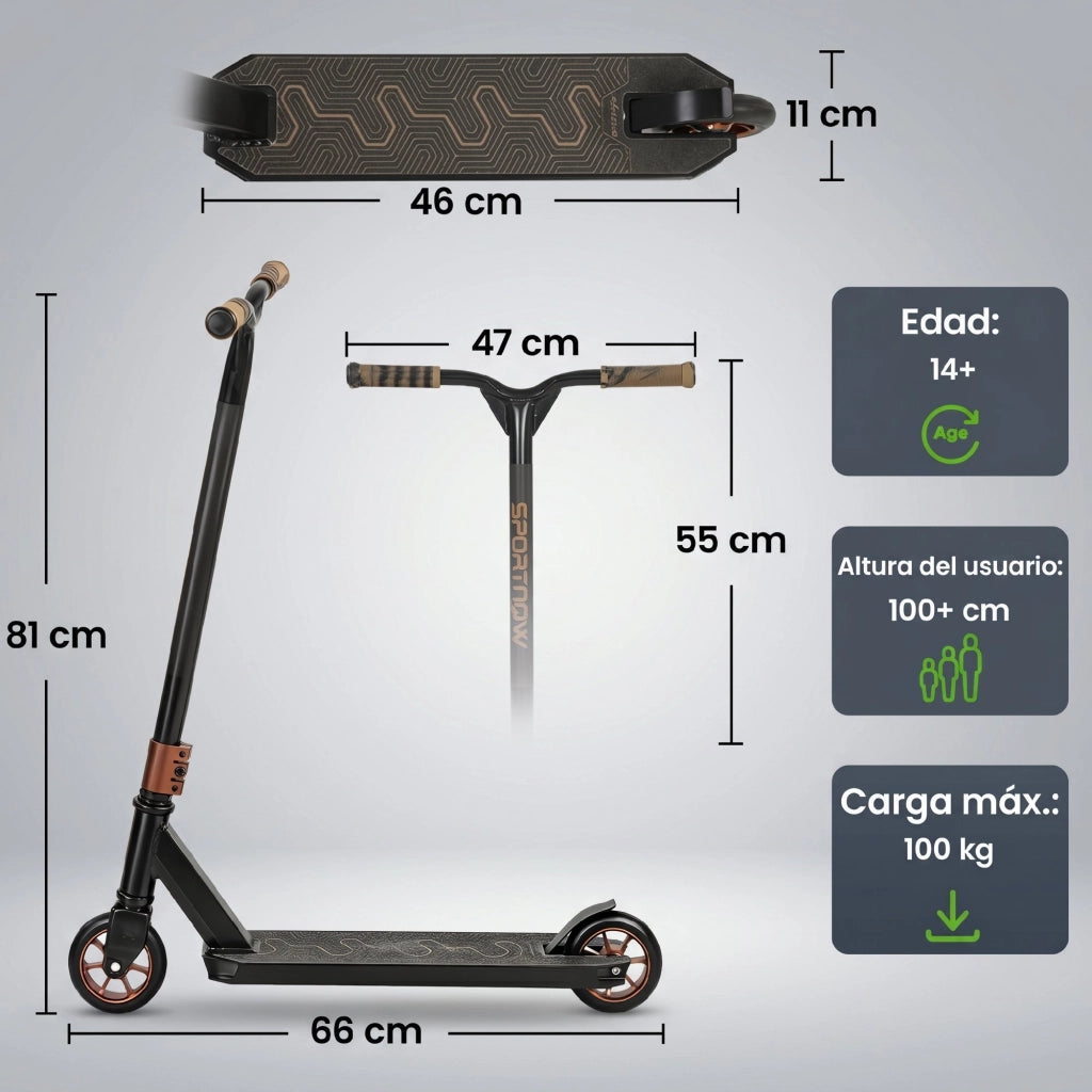 Patinete Freestyle ¨C zephmum ¨C 120 mm Ruote 360¡ã Giro Dorato