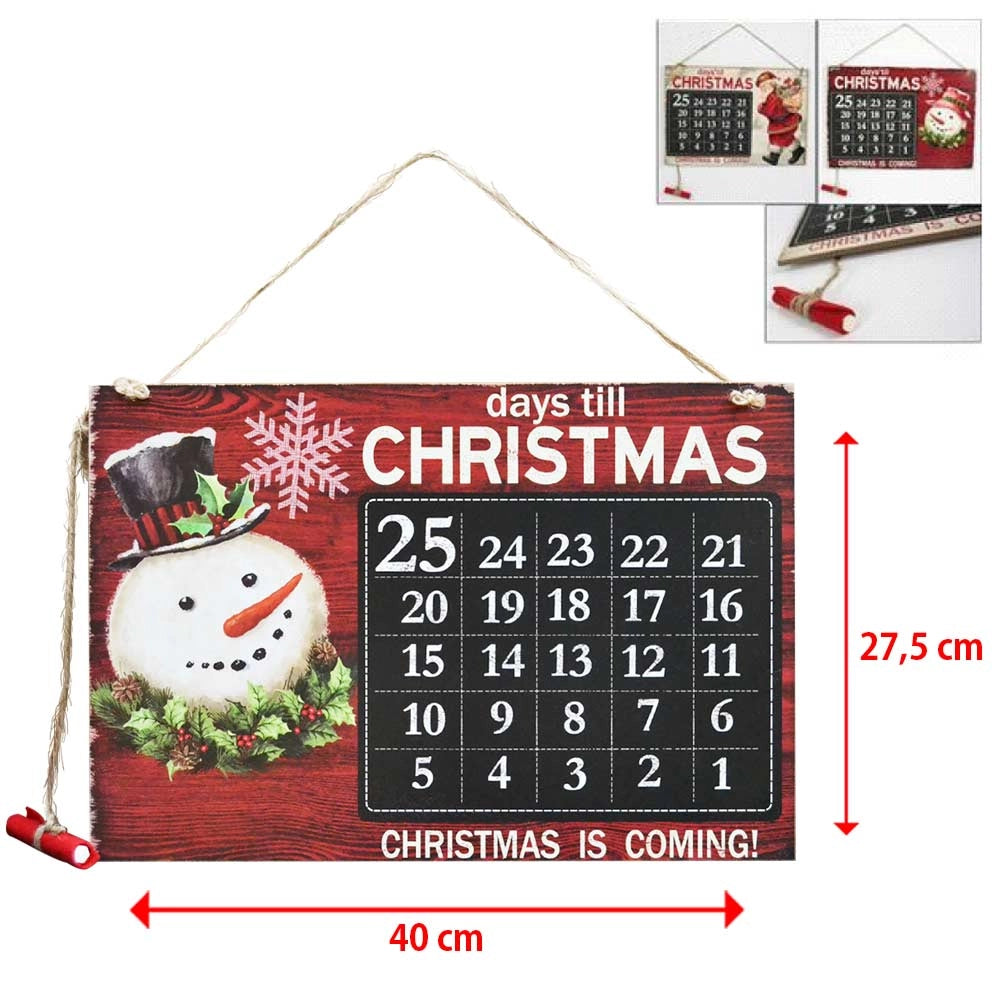 Calendario Avvento Lavagna Con Gessetto In Legno 3 Modelli Decorazioni Natalizie