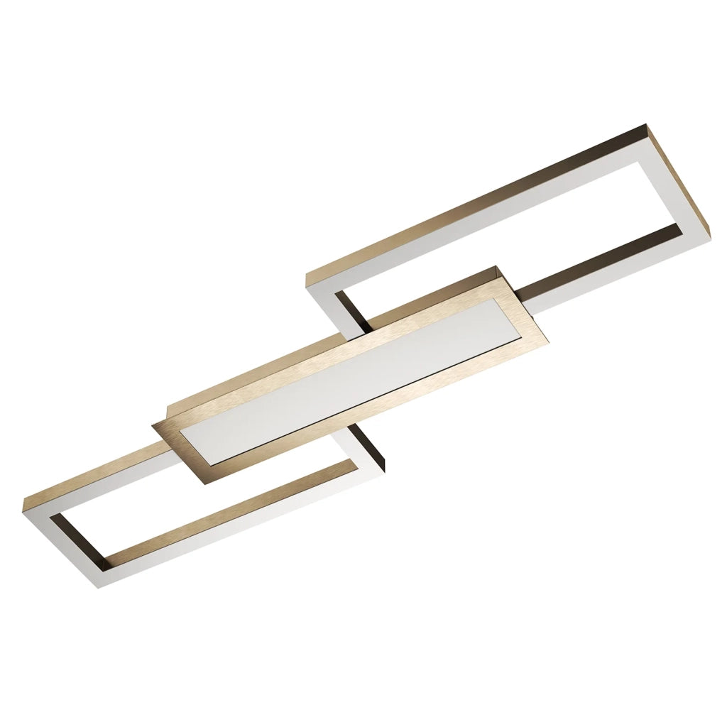 Plafoniera Moderna Monirote Acciaio Nichel Satinato Luce Led Integrato 37W