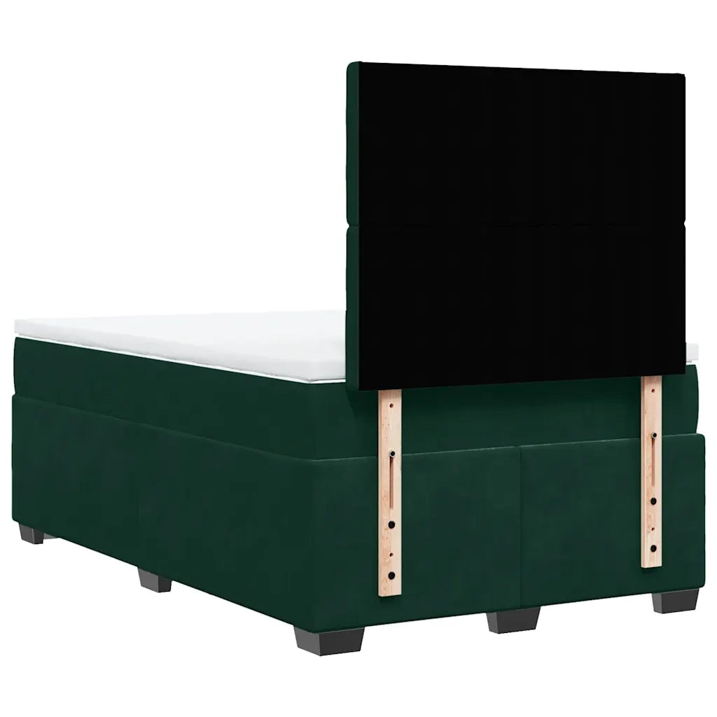 Giroletto a Molle con Materasso Verde Scuro 120x190 cm Velluto 3290873