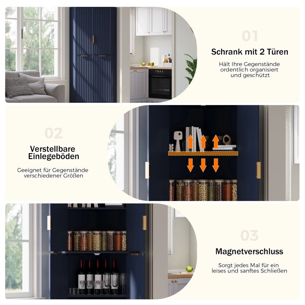 Armadio angolare con ante e ripiani ¨C Minimal ¨C Legno, 60x60x172 cm