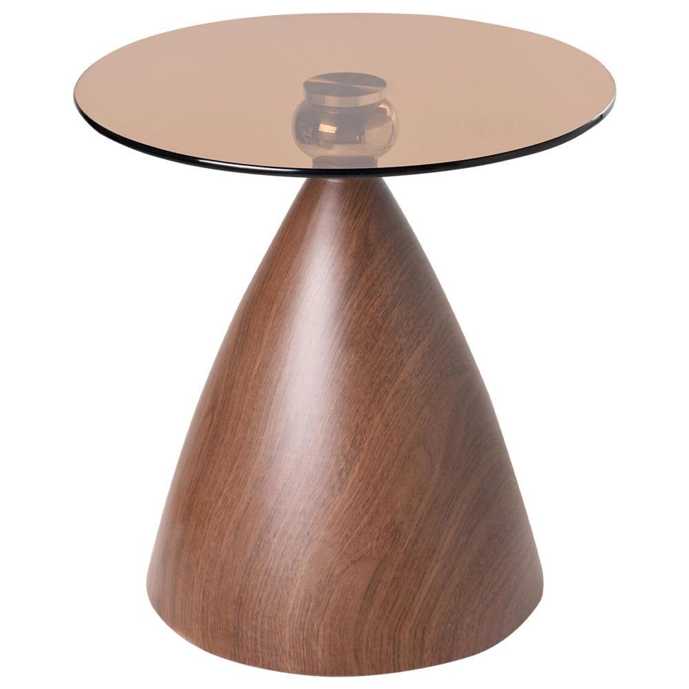 Tavolino rotondo in metallo marrone stile glamour