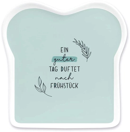 Tavolo da disegno con motto | Ceramica | Un buon giorno, 14,5 x 15,5 cm