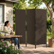 3-piece Room Divider, Brown, 150x180 Cm