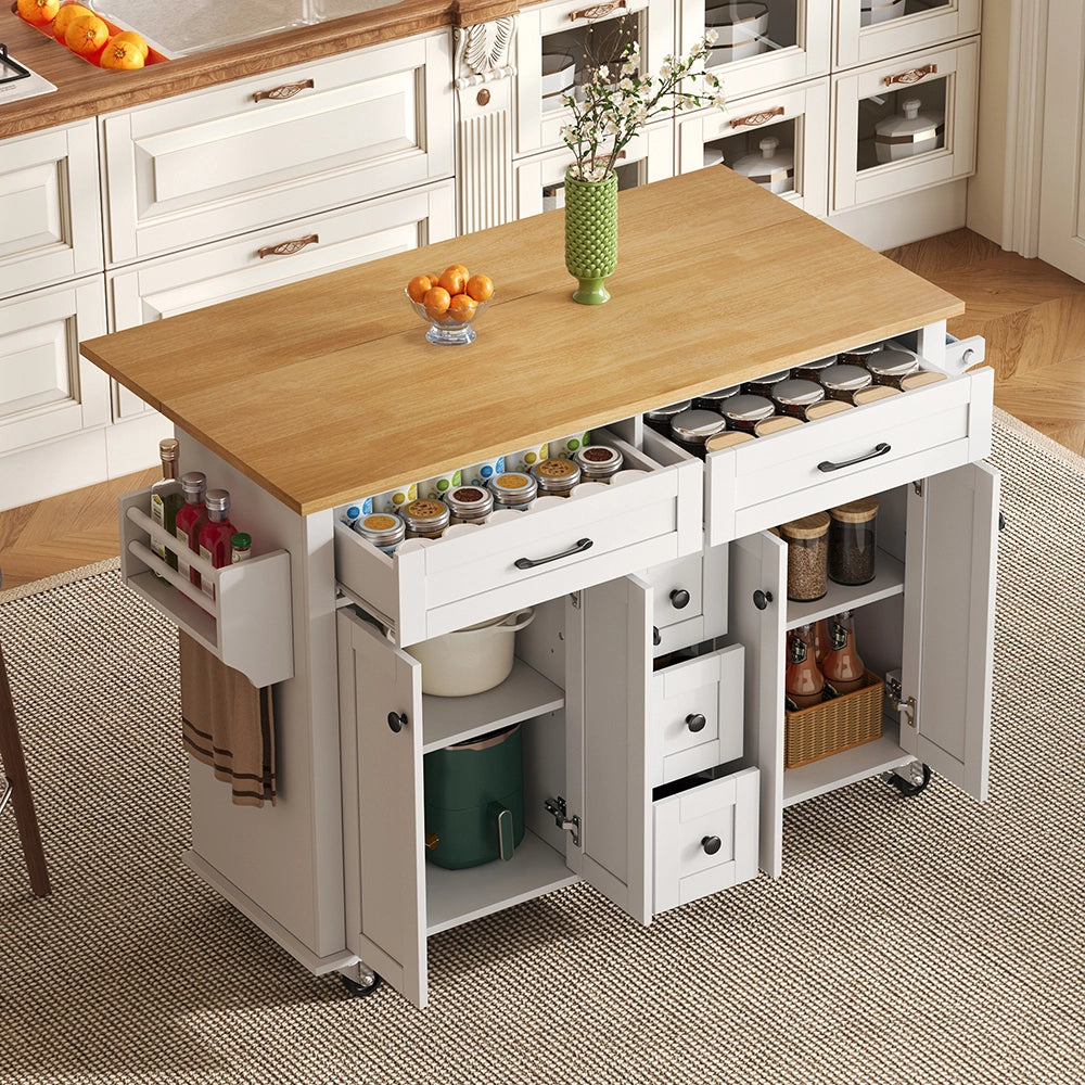Carrello cucina - Xylo - 120x65cm 5 cassetti estensibile